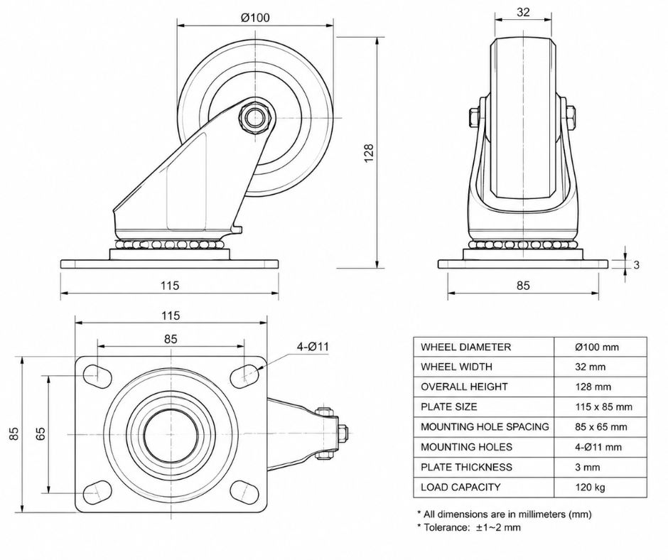 Rubber Caster Wheels price in Dhaka